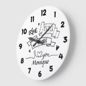 J'Adore Paris I Love You Paris ラージ壁時計 (傾斜)