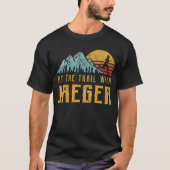 JAEGERファミリーランニングズ – JAEGERでトレイルをヒット Tシャツ (正面)