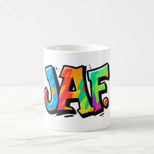 JAFグラフィティスタイル-カラフルアーバンアートタイポグラフィ コーヒーマグカップ