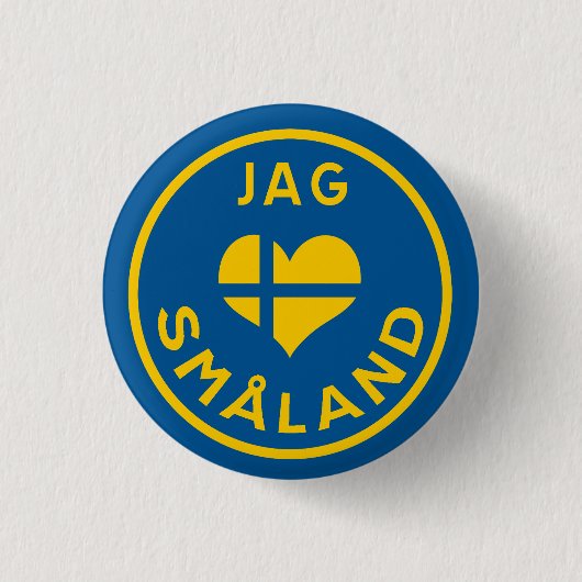 Jag älskar Småland - I love Småland 缶バッジ (正面)
