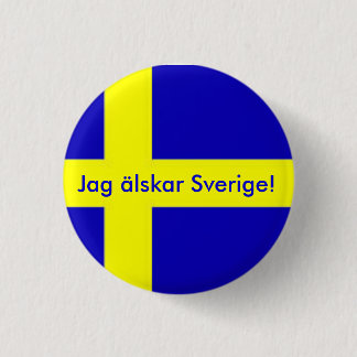 Jag älskar Sverige Button 缶バッジ