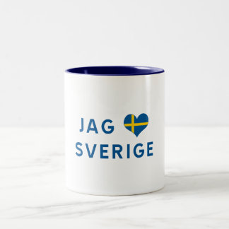 Jag älskar Sverige - I love Sweden ツートーンマグカップ