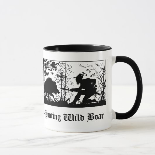 Jagd auf Wildschwein/イノシシのドイツ語を捜すこと マグカップ (右)