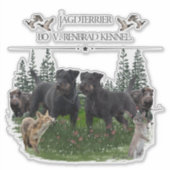 Jagdterrier、ドイツ語狩り・テリア・ステッカー シール (正面)