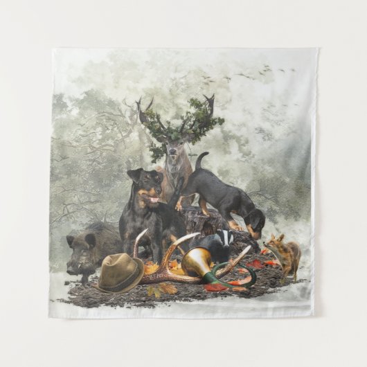 Jagdterrier、ドイツ語狩り・テリア タペストリー (正面)
