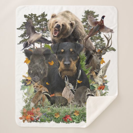 Jagdterrier，ドイツ語狩りTerrier Tapestry Poste シェルパブランケット (正面)