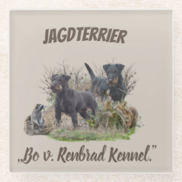 Jagdterrier,,Bo v. Renbrad Kennel."ステッカー紙 ガラスコースター