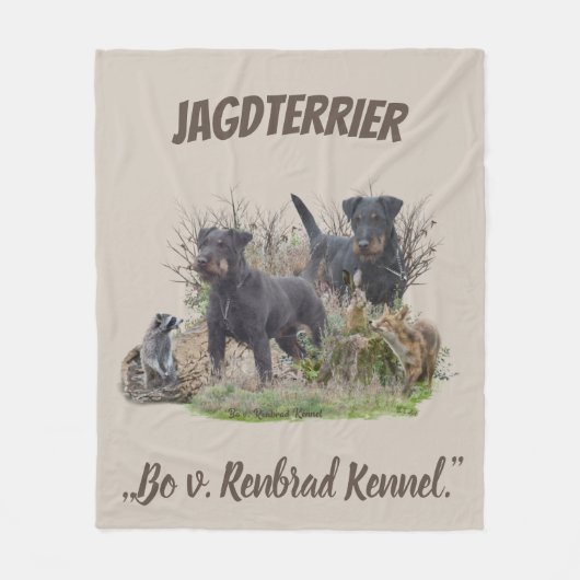 Jagdterrier,,Bo v. Renbrad Kennel."ステッカー紙 フリースブランケット (正面)