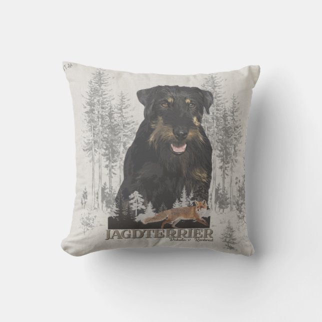 Jagdterrier Dakota v. Renbrad フェイク Canvas Print Ac アウトドアクッション (正面)