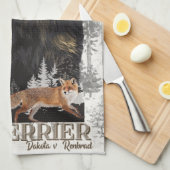 Jagdterrier Dakota v. Renbrad フェイク Canvas Print Ac キッチンタオル (四つ折り)