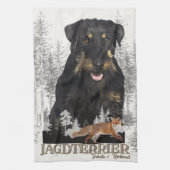 Jagdterrier Dakota v. Renbrad フェイク Canvas Print Ac キッチンタオル (縦)