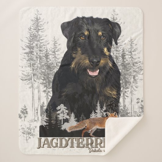 Jagdterrier Dakota v. Renbrad フェイク Canvas Print Ac シェルパブランケット (正面)