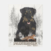Jagdterrier Dakota v. Renbrad フェイク Canvas Print Ac フリースブランケット (正面)