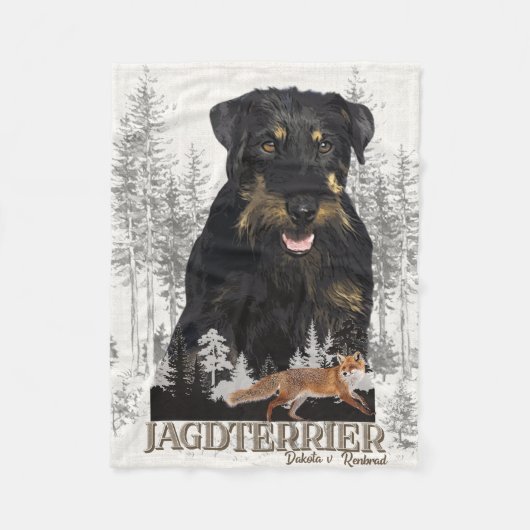 Jagdterrier Dakota v. Renbrad フェイク Canvas Print Ac フリースブランケット (正面)