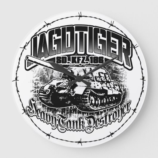 JAGDTIGER丸（大）アクリル壁時計 ラージ壁時計 (正面)