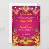 Jaggo night Invitation, Panjabi Pre Wedding 招待状 (正面/裏面)