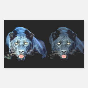 Jaguar – 黒パンサー長方形ステッカー 長方形シール
