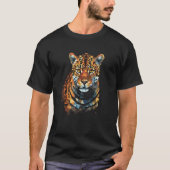 Jaguar Big Cat Lover Polygon Geometric Art Print D Tシャツ (正面)