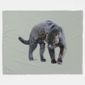 Jaguar Diablo light gray fleece blanket フリースブランケット (正面(横))
