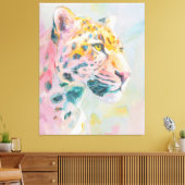 Jaguar Painting – Wild Jungle Art Print, Tropical  キャンバスプリント (インサイチュ (リビング))