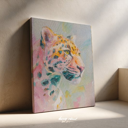 Jaguar Painting – Wild Jungle Art Print, Tropical  キャンバスプリント