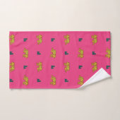 Jaguar pattern towel set: pink バスタオルセット (ハンドタオル)