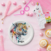 Jaguar Watercolor                                  ペーパープレート (パーティー)