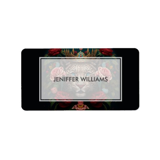 Jaguar with Crown in Flowers 絵を描's ラベル (正面)