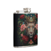 Jaguar with Crown in Flowers Painting              フラスク (右)