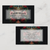 Jaguar with Crown in Flowers Painting              名刺 (正面/裏面)