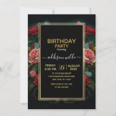 Jaguar with Crown in Flowers Painting              招待状 (正面)