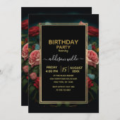 Jaguar with Crown in Flowers Painting              招待状 (正面/裏面)