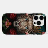 Jaguar with Crown in Flowers Painting Case-Mate iPhoneケース (裏面 (横))