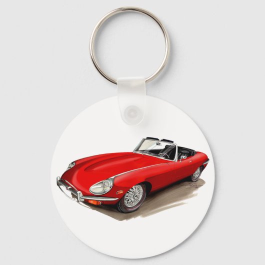 Jaguar XKE Red Car キーホルダー (正面)