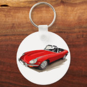 Jaguar XKE Red Car キーホルダー (正面)