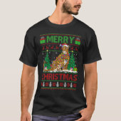 Jaguar   Xmas Tree Lights Ugly Santa Jaguar Christ Tシャツ (正面)