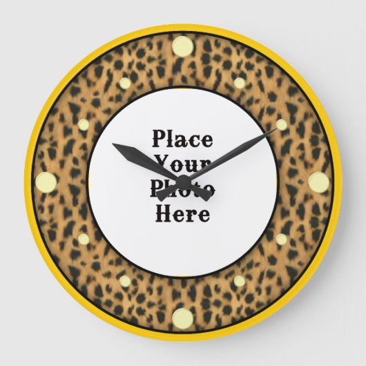 Jaguar Your Photo Wall Clock ラージ壁時計 (正面)