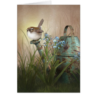 Jaguarwomanの"ミソサザイが付いているインディアンサマーの庭"