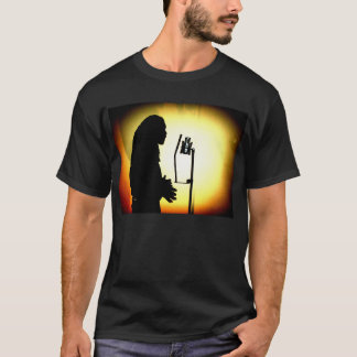 Jah私証人の司会者声ブースのシルエットのティー Tシャツ