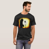Jah私証人の司会者声ブースのシルエットのティー Tシャツ (正面フル)