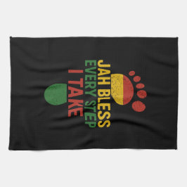Jah Bless Every Step I take Rasta キッチンタオル