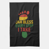 Jah Bless Every Step I take Rasta キッチンタオル (縦)