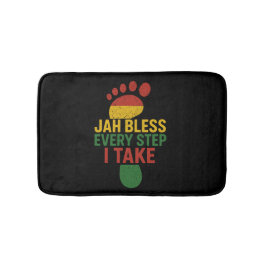 Jah Bless Every Step I take Rastafarian Flag Rasta バスマット