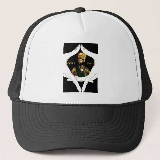 Jah Bless - Haile Selassie - Rasta Trucker Cap キャップ (正面)