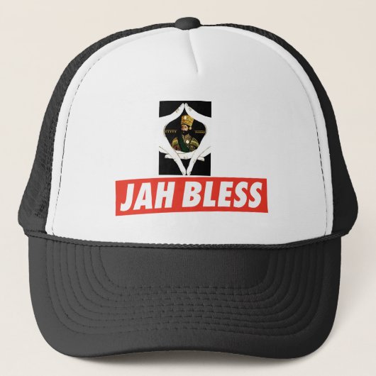 Jah Bless - Haile Selassie - Rasta Trucker Cap キャップ (正面)