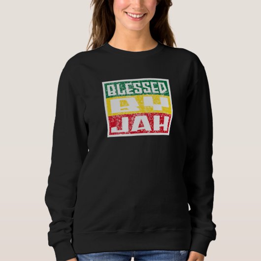 Jah Bless Rasta Raggae Ragga Roots God Rasta スウェットシャツ (正面)