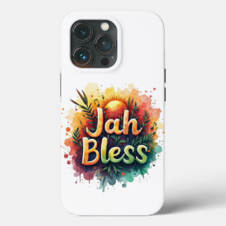 Jah Bless Reggae Art Watercolor Rasta Vibes iPhone 13 Proケース