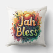 Jah Bless Reggae Watercolor  クッション (正面)