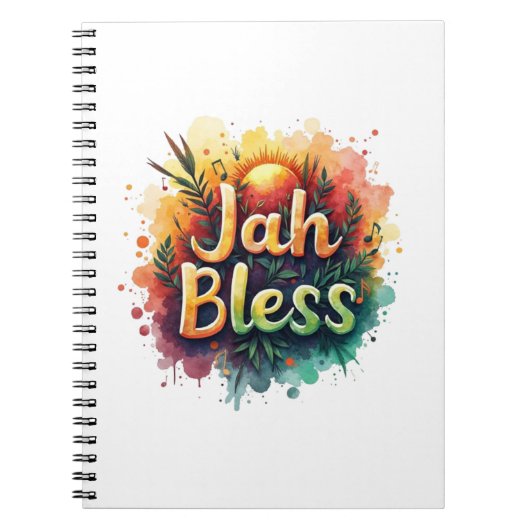 Jah Bless Reggae Watercolor ノートブック (正面)