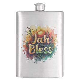 Jah Bless Reggae Watercolor Stainless Steel Flask フラスク